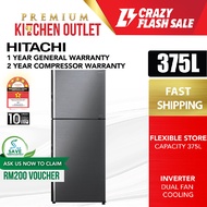 Hitachi Japan 375L Inverter 2 Door Series Refrigerator RVX420PM9 BBK | Peti Sejuk | Peti Ais