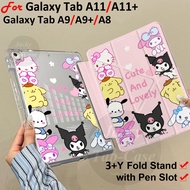 For Samsung Galaxy Tab A11 A11+ A9 A9+ A8 Double-sided Painted Acrylic Tablet Case 3+Y Fold Stand Fl