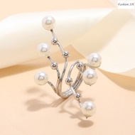 Fashion Leaf Pearl Brooch Silk Scarf Buckle Accessories M40166