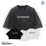 SANZ croptop GDRAGON | Washed black white croptee premium | Cotton combed 24s GDRAGON-7