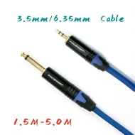 【1.5M/3M/5M】3.5mm Stereo Male Jack To 6.35mm Mono Male Audio Aux Cable Adapter Jack  Double Extensio