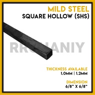 MILD STEEL (BESI) SQUARE HOLLOW STEEL (SHS) 6/8 INCH x 6/8 INCH - 1 FT LENGTH