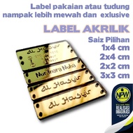 Label Akrilik Ukiran Lazer/Acrylic Label Laser Engraving