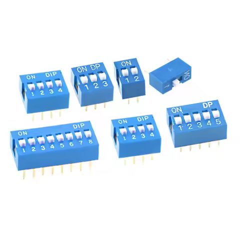 10PCS/LOT DS-01 DS-02 DS-03 DS-04 DS-05 DS-06 DS-07 DS-8 DS-10 2.54MM Blue Flat Dial Code Dial Switc