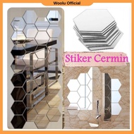 Hexagonal Mirror Wall Sticker Mirror Decoration Makeup Paste Anti-Shatter Mirror Sticker Wallpaper