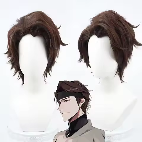 BLEACH Anime Sosuke Aizen Cosplay Wig Anime Game Roleplay Party Costume Prop Heat Resistant Syntheti