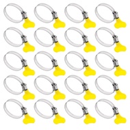 20pcs 32-44mm Adjustable Butterfly Hose Clamp with Plastic Handle, Pipe Clips Hoop Fixed Tool