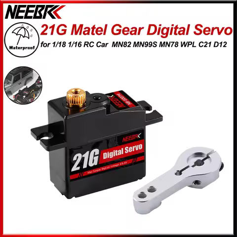 NEEBRC 21g Digital Servo Metal Gear Waterproof for 1:18 1:16 RC Car HYPER GO WLTOYS 144001 MN82 MN99