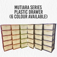 4 Tier 5 Tier Mutiara Series Plastic Drawer Storage Cabinet Drawer Cabinet Clothes Drawer Laci Plastik Rak Baju