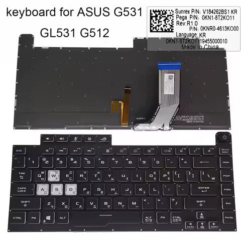 G512 Korean RGB Backlit Keyboard For ASUS ROG G531 G531GW G512L G15 Laptop Colorful Backlight Keyboa