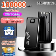 【SG STOCK】CCC PD Powerbank 100000mAh 66W Super Fast Charge With 3 Cable Power Bank Fast Charging wit