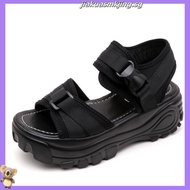 Ulzzang Sepatu Sandal Wanita Flat Open Toe Korea Casual Platform Sandals Retro Vintage Beach Sports 