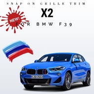 For BMW M-Coloured Grille Stripes ABS Snap-On Overlay for BMW X1 Series F48 2015-2017