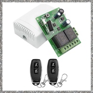 (PQAT) 433MHz Remote Control Switch Wireless Relay 2CH Module Transmitter DC 5V 12V 24V 30V for Gara