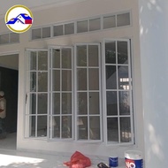 pemasangan kusen jendela aluminium model swing ukuran Costum