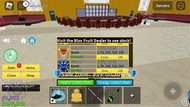 Roblox Blox fruit 帳 漁人v4 機器人v4神人拳真三刀、v2見聞、黑刀、cdk 兩倍經驗兩倍金錢一個果倉擁有的永久果實已全覺
