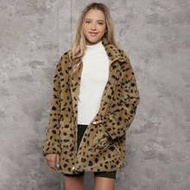 Teen Girl Dalmatian Print Zip Up Fuzzy Coat,In Fall/Winter