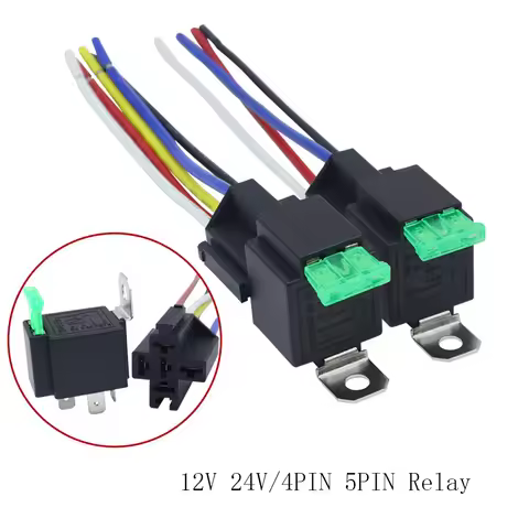 DC 12V/24V 4 Pin 5 Pin 30A Waterproof Automotive Relay With Socket Car Relay Auto Relay Fuse Coil 1.