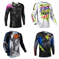 New Style FOX Speed Downwards Long-Sleeved Motorcycle Off-Road Jersey Moisture-Absorbent Wicking Mountain Bike Cycling Jersey Retro Off-Road Motorcycle Speed Downhill Cycling Jersey Long