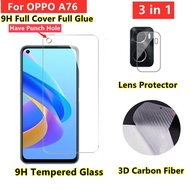 OPPO A76 Tempered Glass OPPO A74 Screen Protector OPPO A95 A15 A15S A16 3in1 Full Cover screen Camer