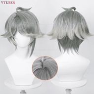 Alhaitham Cosplay Wig Game Sumeru Al haitham Gray Gradient Short Heat Resistant Synthetic Hair Anime