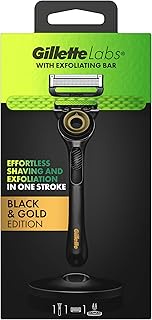 Gillette Labs Men's Razor + 1 Razor Blade Refill, with Exfoliating Bar, Includes Premium Magnetic St