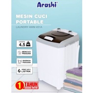 MESIN ARASHI LAUNDRY AWM 451A 4.5 KG SMALL MINI PORTABLE WASHING MACHINE DRY WASH CLOTHES DRYER