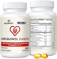 Ubiquinol CoQ10 600 mg, Powerful Antioxidant for Heart Health, Energy Production, 60 Count Active Fo