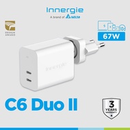 INNERGIE C6 Duo 67W Type C 2 Port PD 3.0 PPS SFC Fast Charging Laptop Mobile Phone Charger Adapter