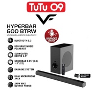 Vinnfier VF Hyperbar 600 BTRW 240W Soundbar with 6.5" Wireless SubWoofer Karaoke Bluetooth TV Speake
