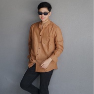 KEMEJA FENNEL LONG PLAIN SHIRT BROWN