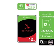 SEAGATE IronWolf NAS HDD ST12000VN0008 / 12TB / 3.5" / 7200RPM / C/256MB / SATA 6GB/s (ฮาร์ดดิสก์) *