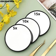 EUCALYTUSS Makeup Mirror, Round With Suction Cup Magnification Mirror, 5x/10x/15x Blackhead Magnifyi