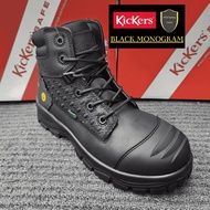 Kickers Safety Limited Edition PRO Safety 3066 Monogram Mid Cut Lace Up Full Black Safety Shoes