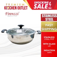 Firenzzi Stainless Steel Pot R-107 | With Glass Lid | Induction Safe