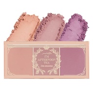 I'M MEME Blusher Palette - Afternoon Tea_Milk Tea Time | Soft Pink, Peach, Lavender, 3 Shades Palett