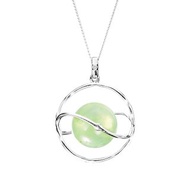 14k白金橄欖石鎖骨鍊 土星項鍊 簡約設計輕珠寶 鑽石星球光環墜子