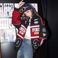 [Yes Real] American vintage Motorcycle Uniform Female Racing Car Baseball Jacket Windbreaker Women's