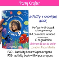 Personalized Customized Coloring & Activity Book for Birthday Giveaway Lootbag