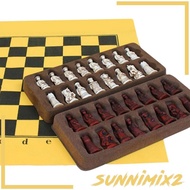 [Sunnimix2] Chess Set Classic Learning Resin Chess Pieces for Party Adults