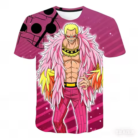 Japanese Anime One Piece 3d Printed Doflamingo the Great Corsair T-Shirt Fashion Cool T-Shirt Kids A
