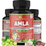 Organic Amla Capsules 2250mg & Arjuna, Garlic |Natural Vitamin C Supplements, High Antioxidants, Rej