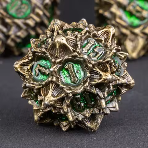 7-piece set of cool metal dice dungeon and dragon dice, 6-sided polyhedral D&D dice RPG role-playing