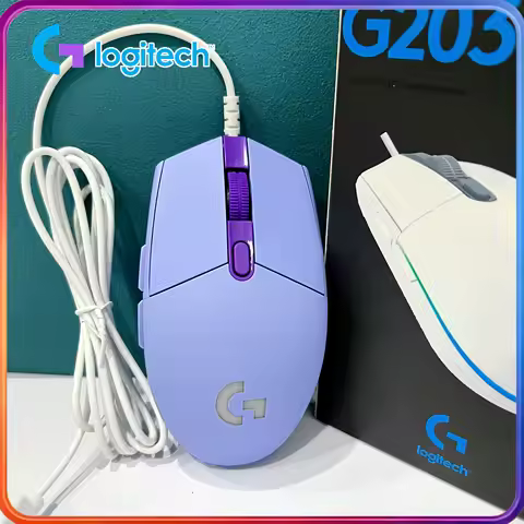 Logitech G102/G203 Wired Gaming Mouse: 8000 DPI, 1ms response time, RGB lighting effects.