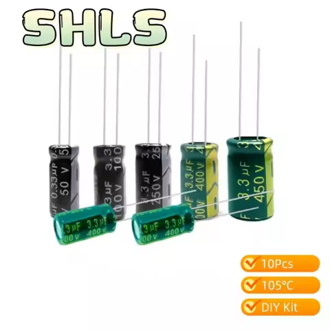 3.3uF Electrolytic Capacitor Assortment Kit 105°C10pcs per Value 50V 100V 250V 400V 450V Full Set of