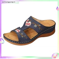 Women Slippers Sandal Flower Platform Colorful Ethnic Wedge Sandal Ladies Casual Fashion Sandals