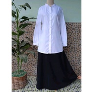 SETELAN BAJU KERJA PNS GURU HITAM PUTIH ROK TUNIK TOYOBO FODU