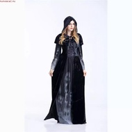 Women's Corpse Bride Costume Halloween Ghost Bride Witch Vampire Black  Dress Scary Halloween Costum