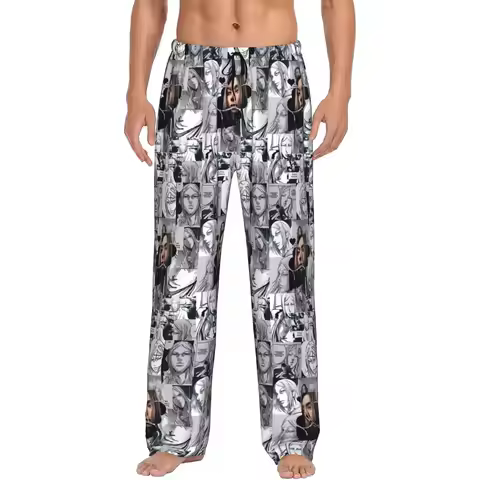Custom Alice Cartoon In Borderlandes - Chishiya Pajama Pants for Men Sleepwear Lounge Sleep Bottoms 