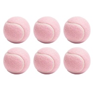 [whfashionkk] 6 Pieces Pink Tennis Ball Chemical Fiber Fuzzy Tennis Ball Standard Shape Training